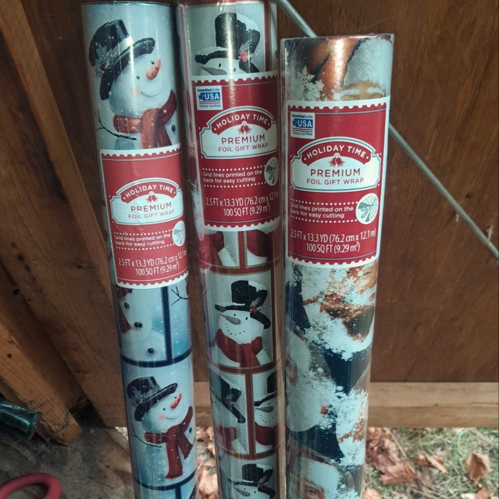 Premiun Foil Gift Wraps Bundle of 3 Tubes 25 ft. x 13.3 yards